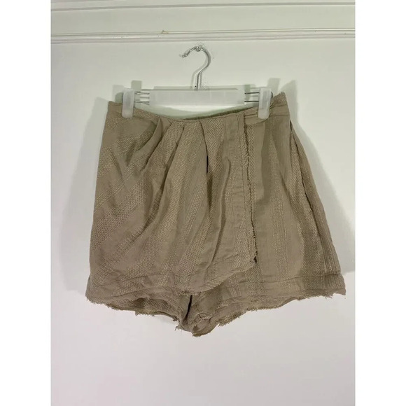 Free People Sofia Sarong Shorts Endless Summer High Waist Pleated‎ Beige Small - Picture 1 of 7